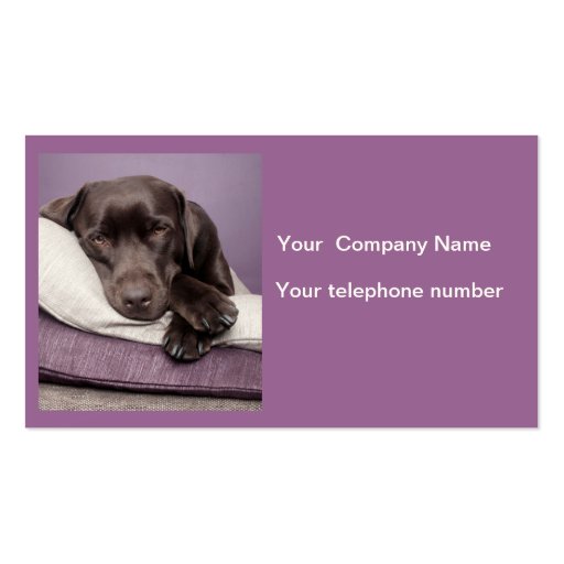 Chocolate labrador retriever custom business card (front side)