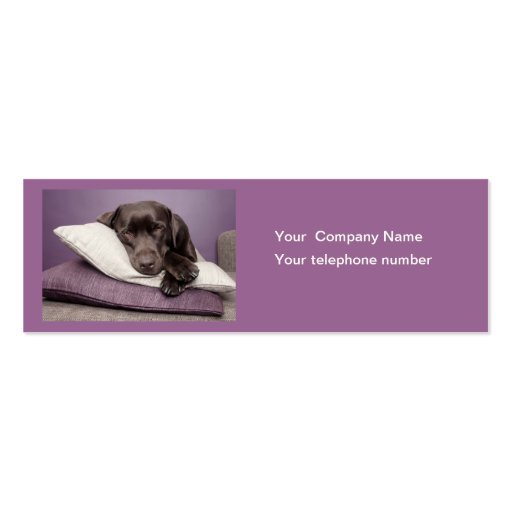 Chocolate labrador retriever custom business card (front side)