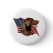 Chocolate Labrador Retriever Flag - Customized Button