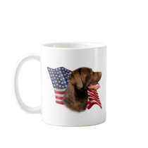 Chocolate Labrador Retriever Flag Mugs