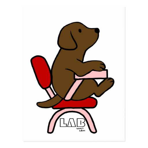Chocolate Labrador Student 1 Cartoon Postcard Zazzle