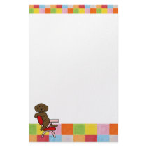 Chocolate Labrador Student 3 Mosaic Stationery Paper