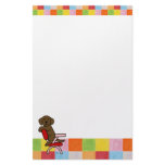 Chocolate Labrador Student 3 Mosaic Stationery Paper
