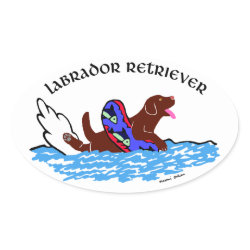 Chocolate Labrador Swimming sticker