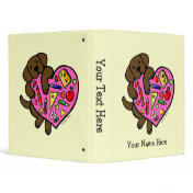 Chocolate Labrador & Teacher's Heart Cartoon