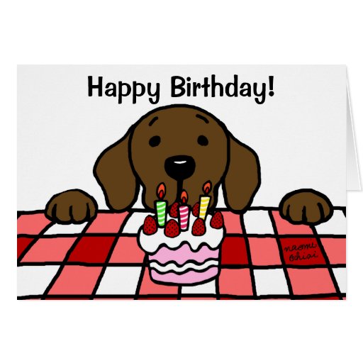 Chocolate Labrador watching you Birthday Card Zazzle