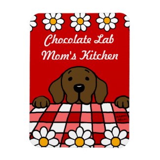 Chocolate Labrador watching you Kitchen premiumfleximagnet