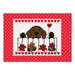 Chocolate Labrador watching you Valentine Cards