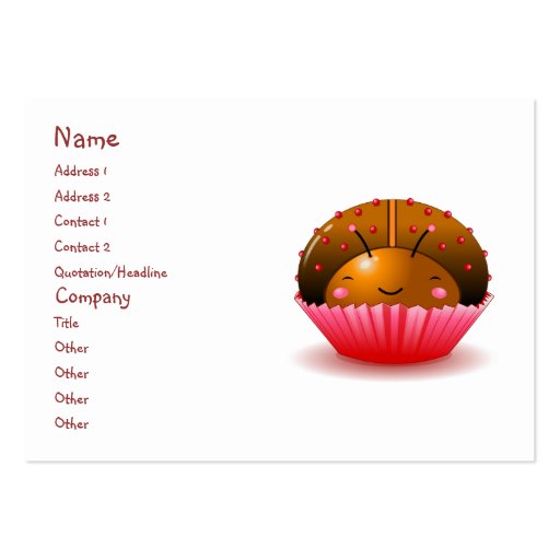 Chocolate Ladybug Cupcake Business Card