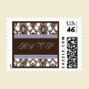 Chocolate & Lavender Fancy RSVP-Small Postage postage