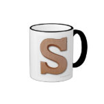 Chocolate letter s coffee mug