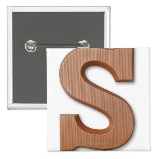 Chocolate letter s pinback button