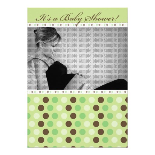 Chocolate Lime Dots Baby Shower Invitation