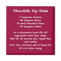 Chocolate Lip Gloss Recipe Magnet color by kidsfunrecipemagnets Chocolate Lip Gloss Recipe Magnet color