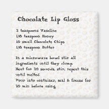 Chocolate Lip Gloss Recipe Magnet pink