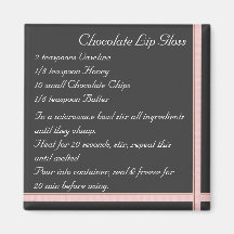 Chocolate Lip Gloss Recipe Magnet ribbon
