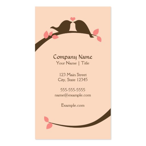Chocolate Love Birds Business Card (front side)