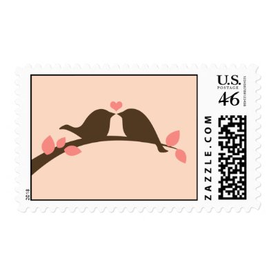 Chocolate Love Birds Postage Stamps