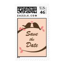 Chocolate Love Birds Save the Date Postage