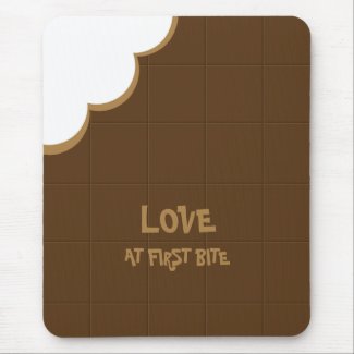 Funny chocolate bar mousepad.