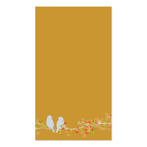 Chocolate+lovebirds on a branch/DIY color Business Card (back side)