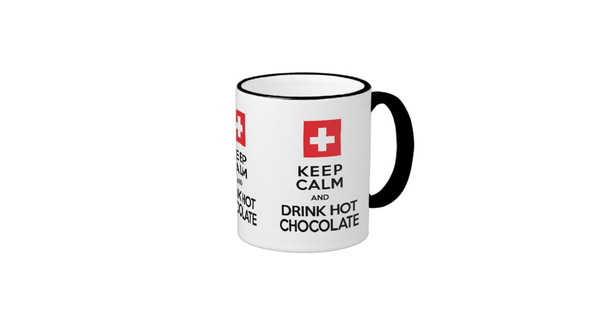 Chocolate Lovers Keep Calm Drink Hot Chocolate Ringer Mug Zazzle 6983