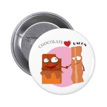 chocolate loves bacon pinback buttons
