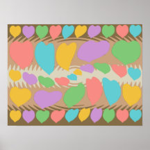 Chocolate Marshmallow Heart Swirl Pattern Poster