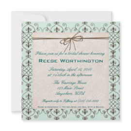 Chocolate & Mint Bridal Shower Invite invitation