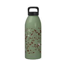 Chocolate Mint Floral Reusable Water Bottle