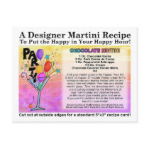 Chocolate Mint Martini Recipe Card Postcard
