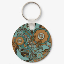 Chocolate Mint Paisley keychains