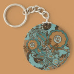 Chocolate Mint Paisley keychains