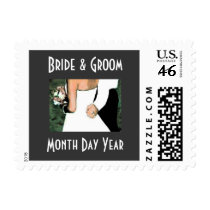 Chocolate Modern Bride and Groom stamps