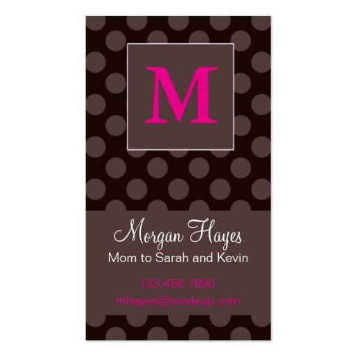 Chocolate Mommy Card Business Card Template (front side)