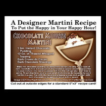 Chocolate Mousse Martini Recipe Dessert Postcard postcards