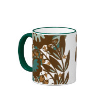 Chocolate Paisley Flower mugs