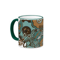 Chocolate Paisley mugs