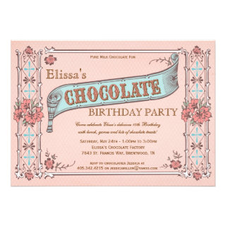 Chocolate Party Invitation Vintage Chocolate Box