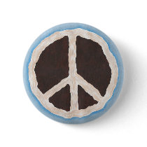 chocolate peace sign pie with whip cream, buttons
