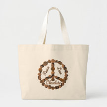 Chocolate Peace Sign Tote Bags