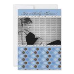 Chocolate Periwinkle Dots Baby Shower Invitation
