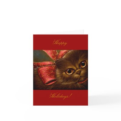 CHOCOLATE PERSIAN CAT - HOLIDAY CARD