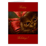 CHOCOLATE PERSIAN CAT - HOLIDAY CARD