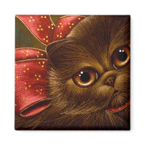 CHOCOLATE PERSIAN CAT HOLIDAY Magnet