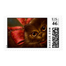 CHOCOLATE PERSIAN CAT HOLIDAY Postage