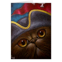 CHOCOLATE PERSIAN CAT PIRATE Card by BY_CYRA CHOCOLATE PERSIAN CAT PIRATE Card
