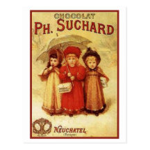 Chocolate pH del vintage. Anuncio de Suchard Tarjeta Postal