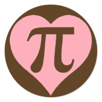 Chocolate Pi Heart Stickers