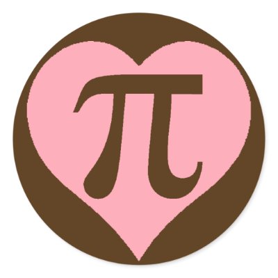 Chocolate Pi Heart Stickers by googolperplexd